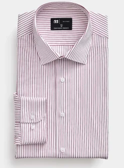 Brick-red striped shirt