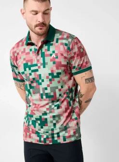 Bridger Tour colourful check golf polo