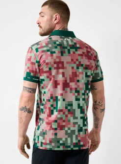 Bridger Tour colourful check golf polo