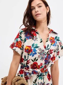 Bright garden voile shirtdress
