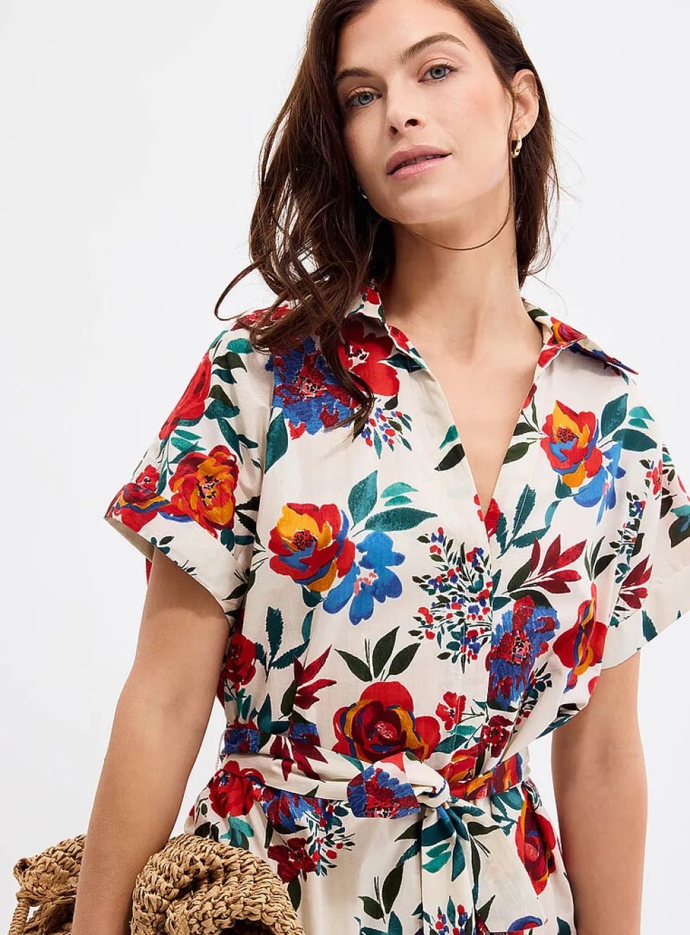 Bright garden voile shirtdress