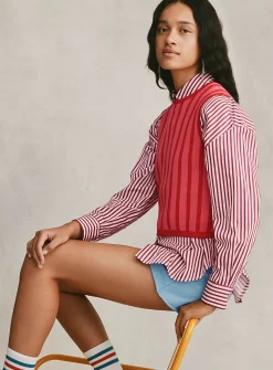 Bright stripe sweater vest