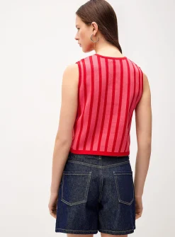 Bright stripe sweater vest