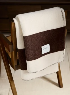 Broad stripes pure wool throw