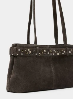 Brocle brown suede shoulder bag