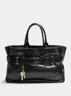 Brocle large glossy leather tote bag