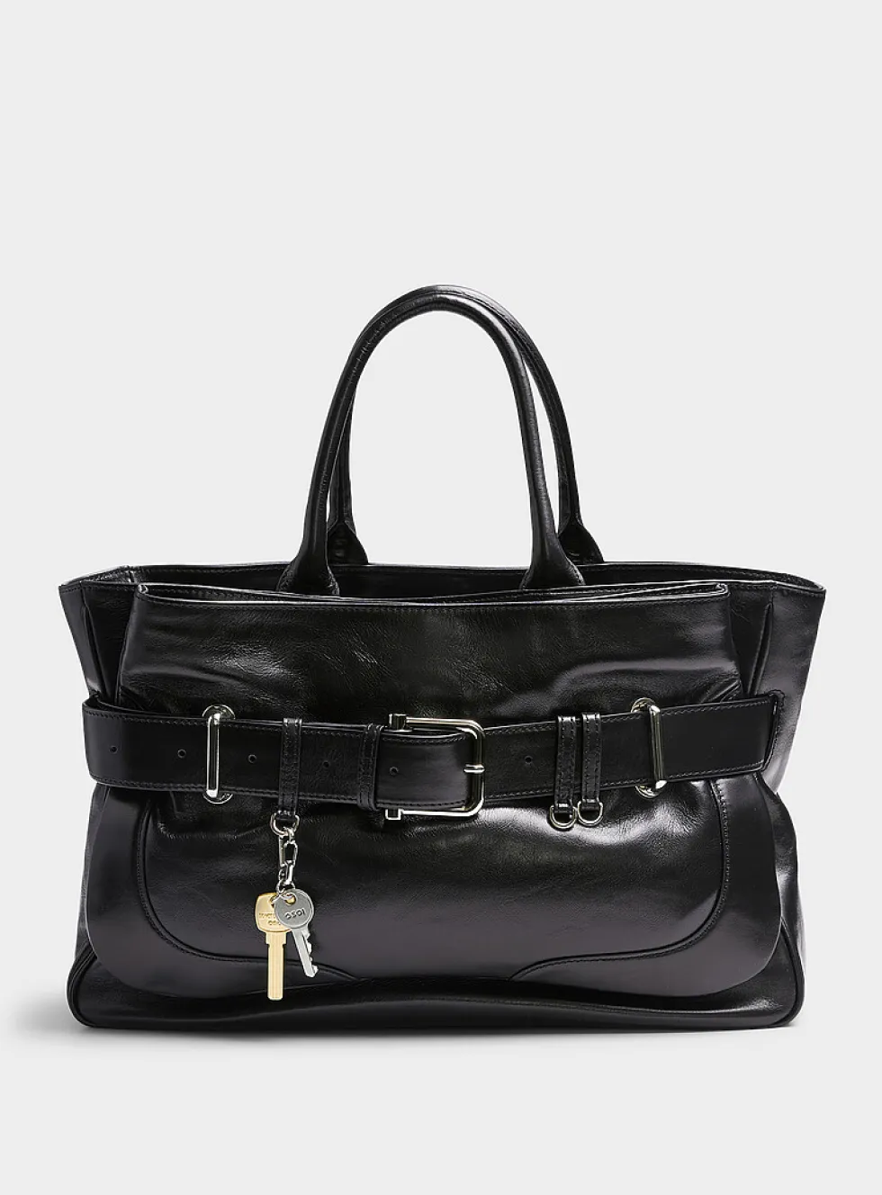 Brocle large glossy leather tote bag