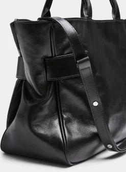 Brocle large glossy leather tote bag