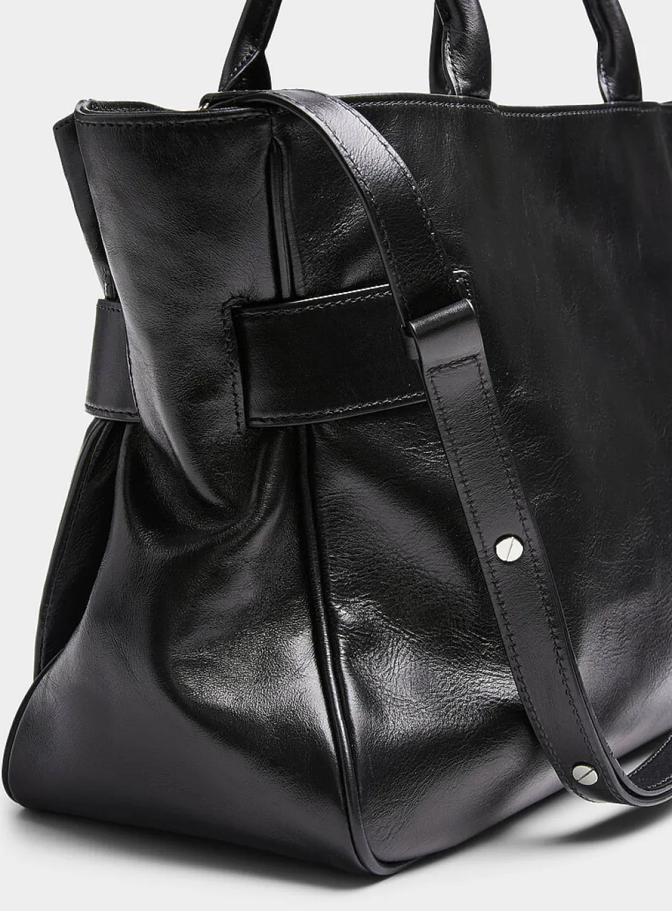 Brocle large glossy leather tote bag