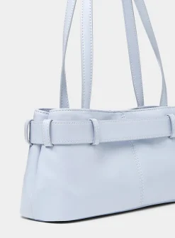 Brocle misty blue leather shoulder bag