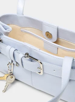 Brocle misty blue leather shoulder bag