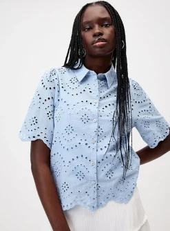 Broderie anglaise boxy-fit shirt