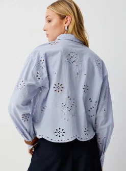 Broderie anglaise boxy-fit shirt