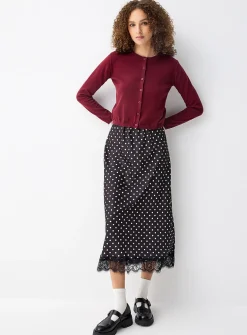 Broderie anglaise cuffs cardigan