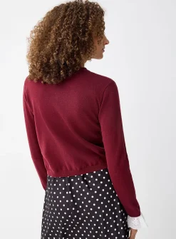 Broderie anglaise cuffs cardigan