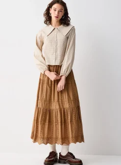 Broderie anglaise maxi skirt