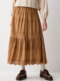 Broderie anglaise maxi skirt