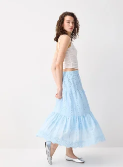 Broderie anglaise maxi skirt