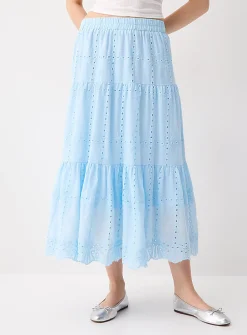 Broderie anglaise maxi skirt