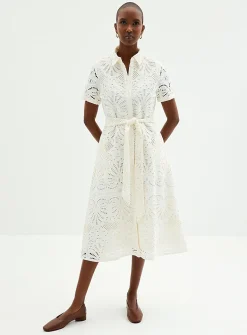 Broderie anglaise midi shirtdress