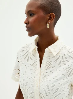 Broderie anglaise midi shirtdress