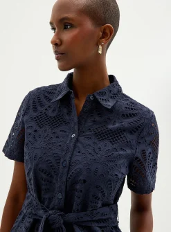 Broderie anglaise midi shirtdress