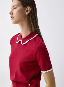 Broderie anglaise Peter Pan collar sweater