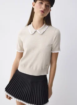 Broderie anglaise Peter Pan collar sweater