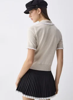 Broderie anglaise Peter Pan collar sweater
