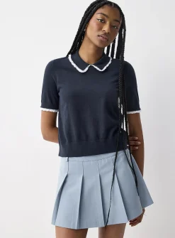 Broderie anglaise Peter Pan collar sweater