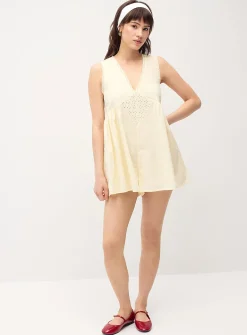 Broderie anglaise poplin romper