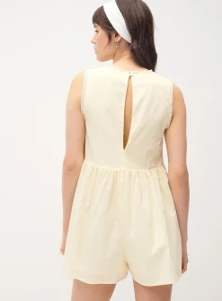Broderie anglaise poplin romper