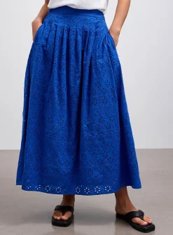 Broderie anglaise puffy maxi skirt