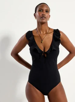 Broderie anglaise ruffle one-piece
