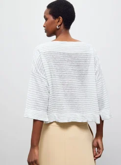 Brooke pure linen striped sweater