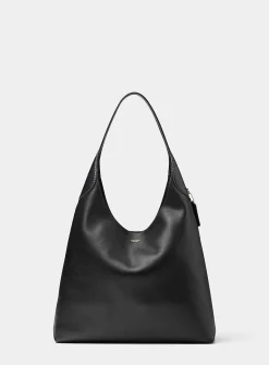 Brooklyn black leather hobo bag