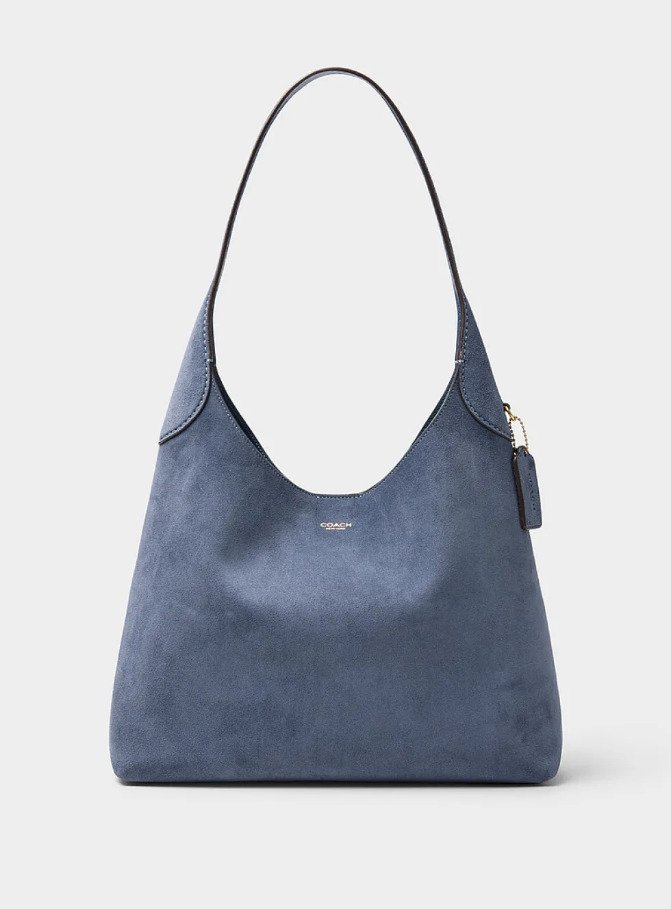 Brooklyn blue suede hobo bag