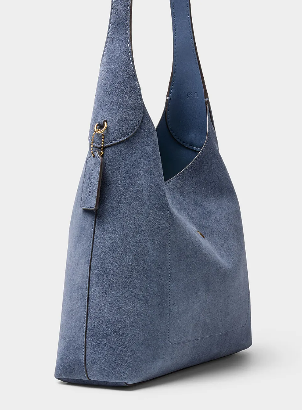 Brooklyn blue suede hobo bag
