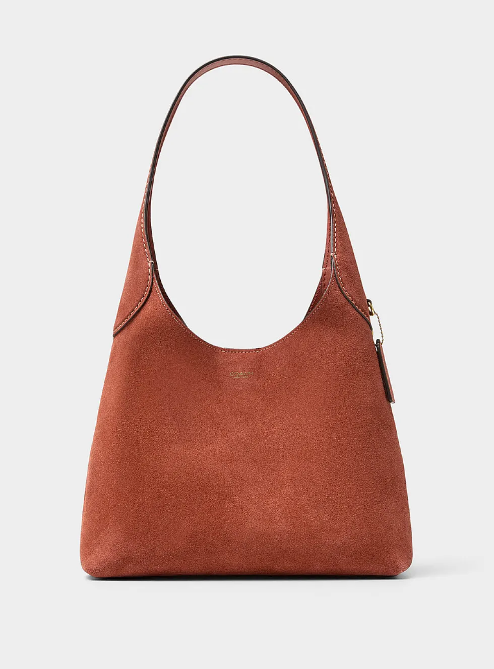 Brooklyn rust brown suede hobo bag