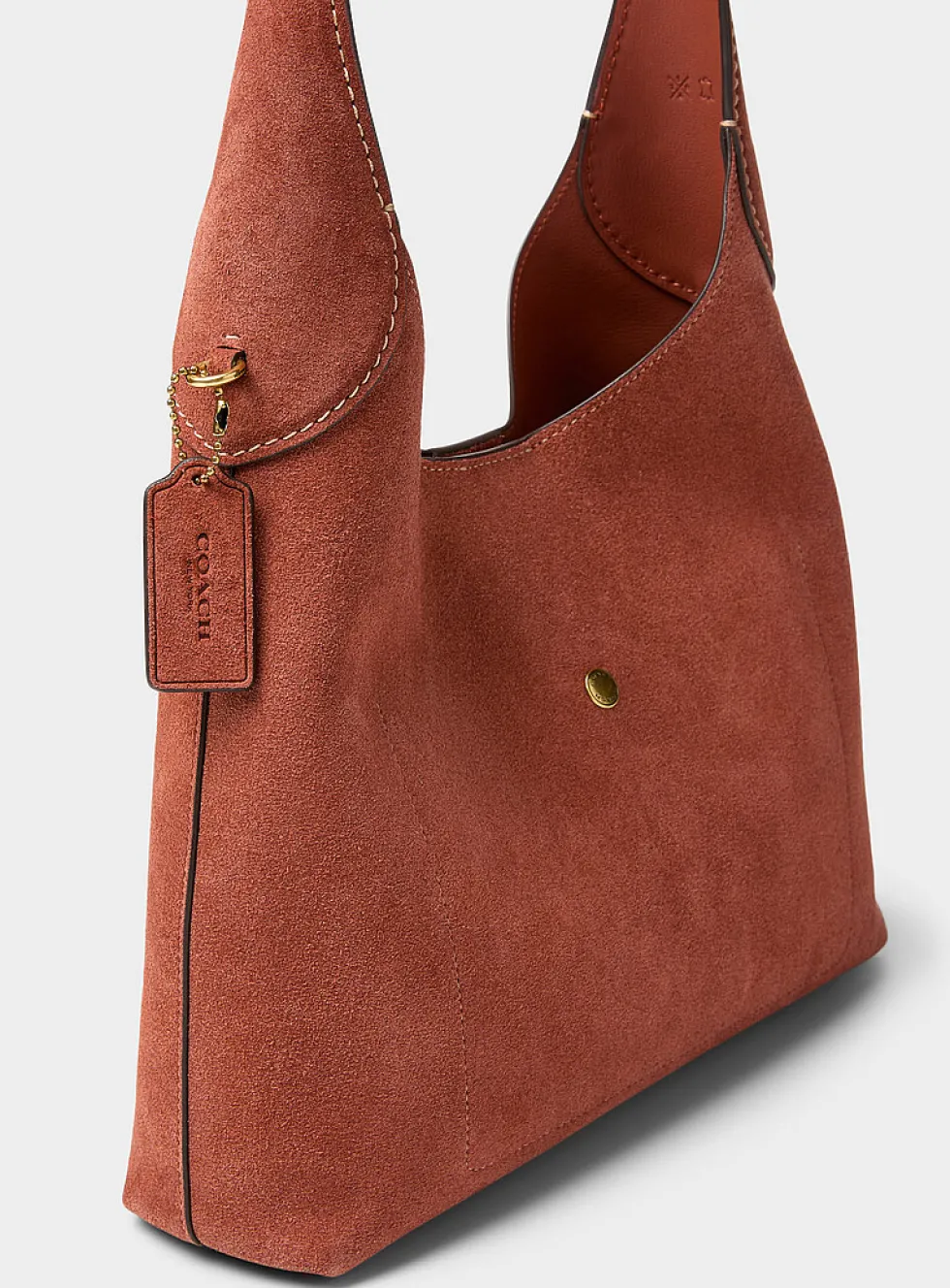 Brooklyn rust brown suede hobo bag