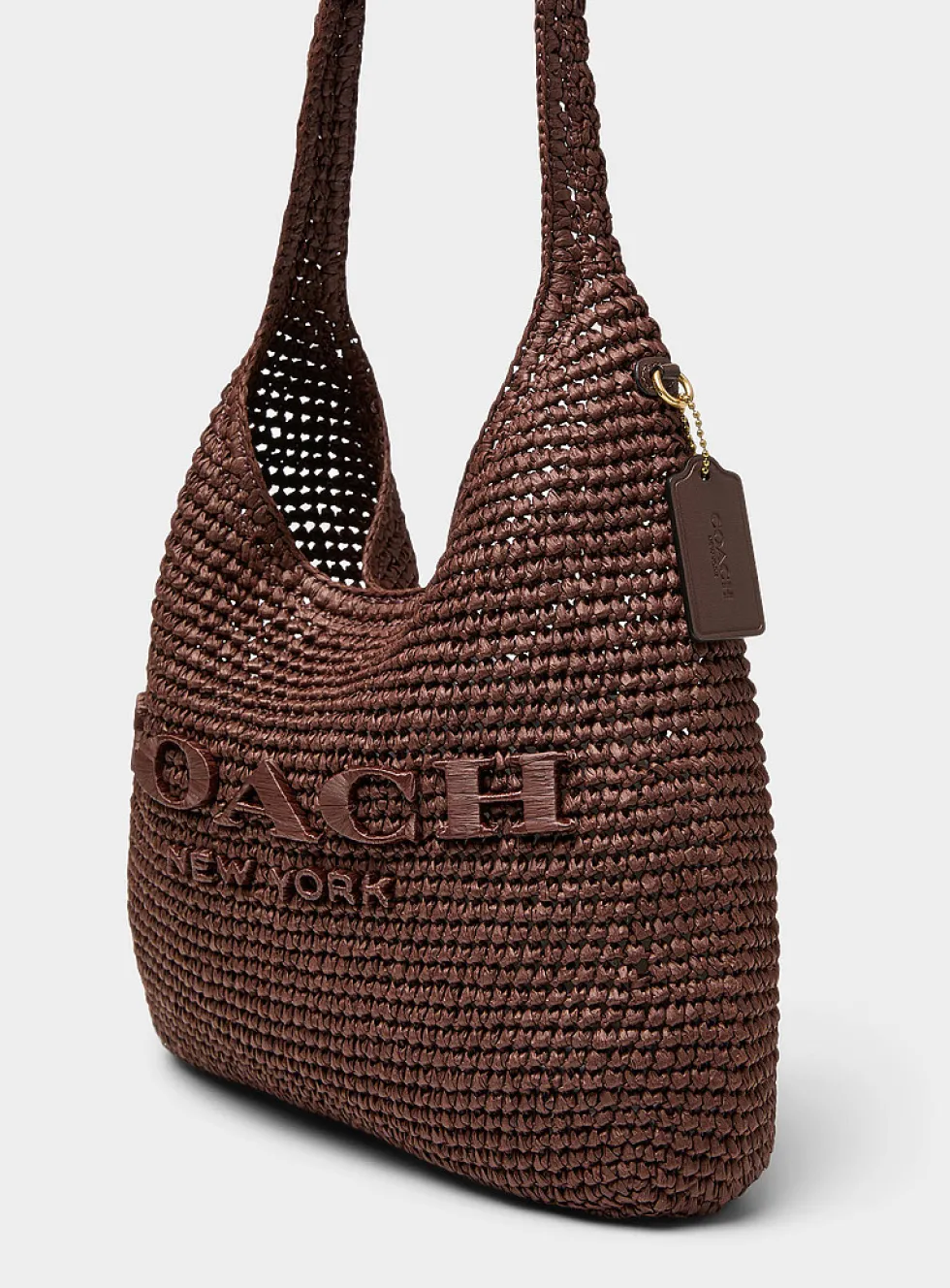 Brooklyn woven straw hobo bag
