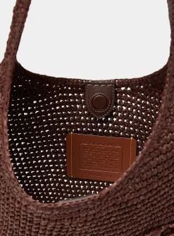 Brooklyn woven straw hobo bag