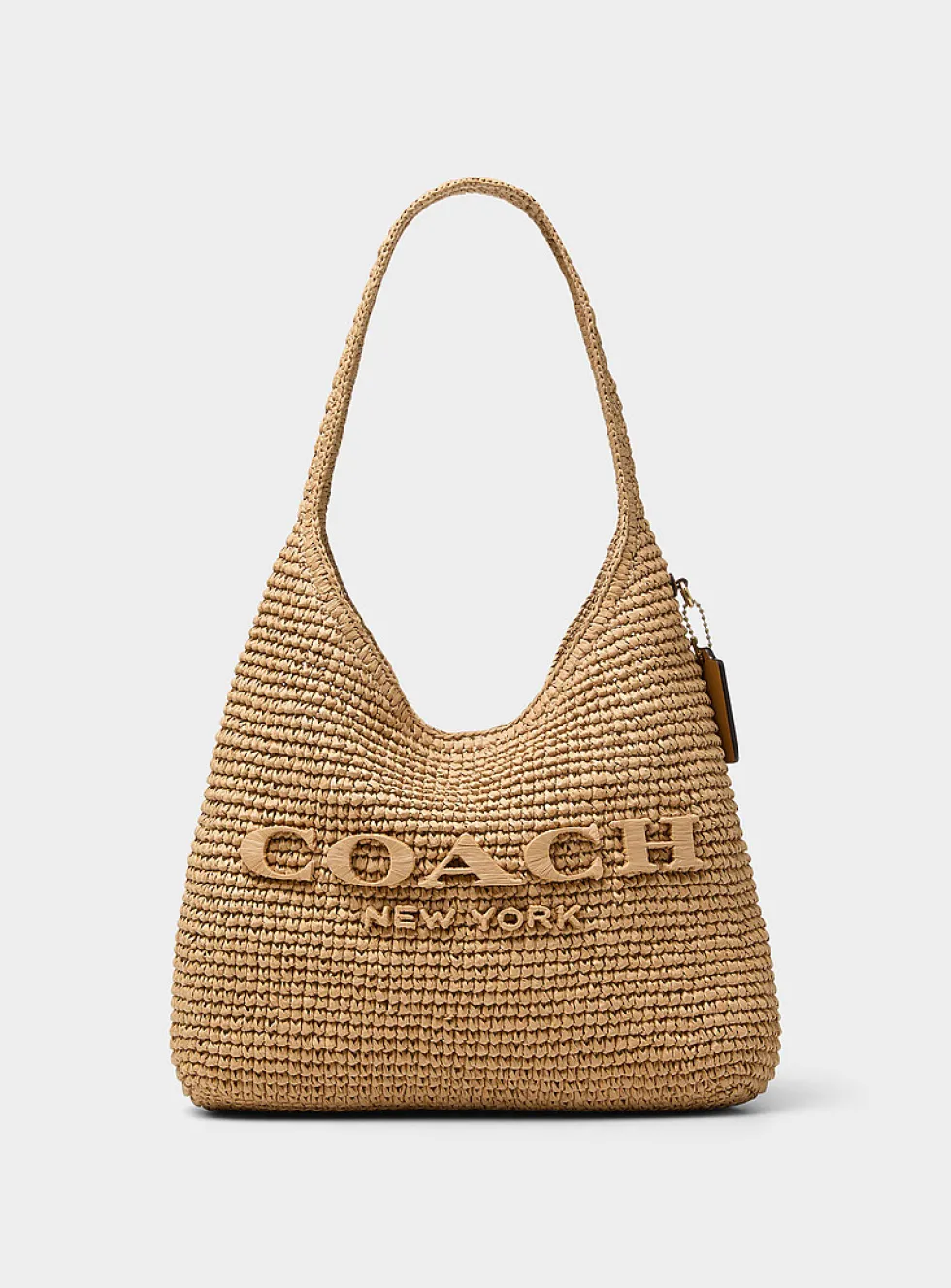 Brooklyn woven straw hobo bag