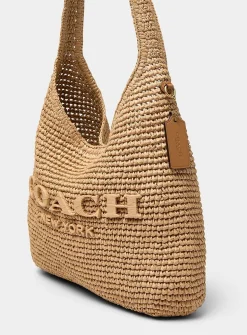 Brooklyn woven straw hobo bag