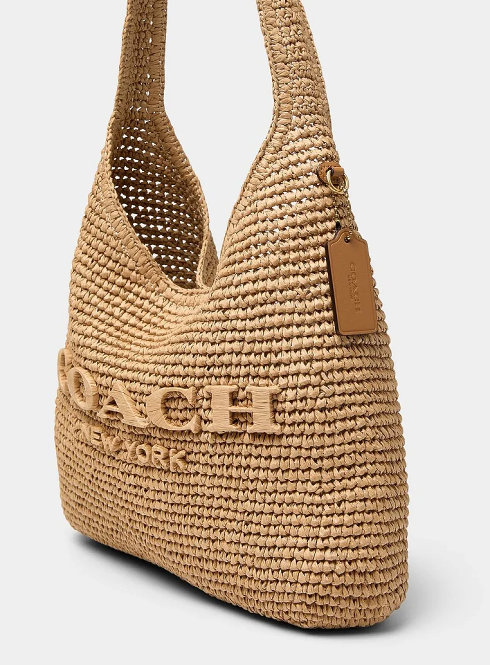 Brooklyn woven straw hobo bag