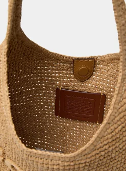 Brooklyn woven straw hobo bag