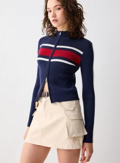 Brown belt cargo miniskirt