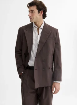Brown double-breasted retro jacket