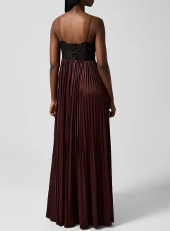 Brown lace slip dress