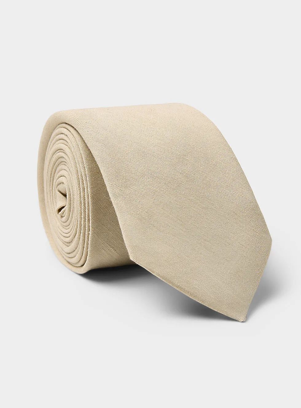 Brown linen-blend tie